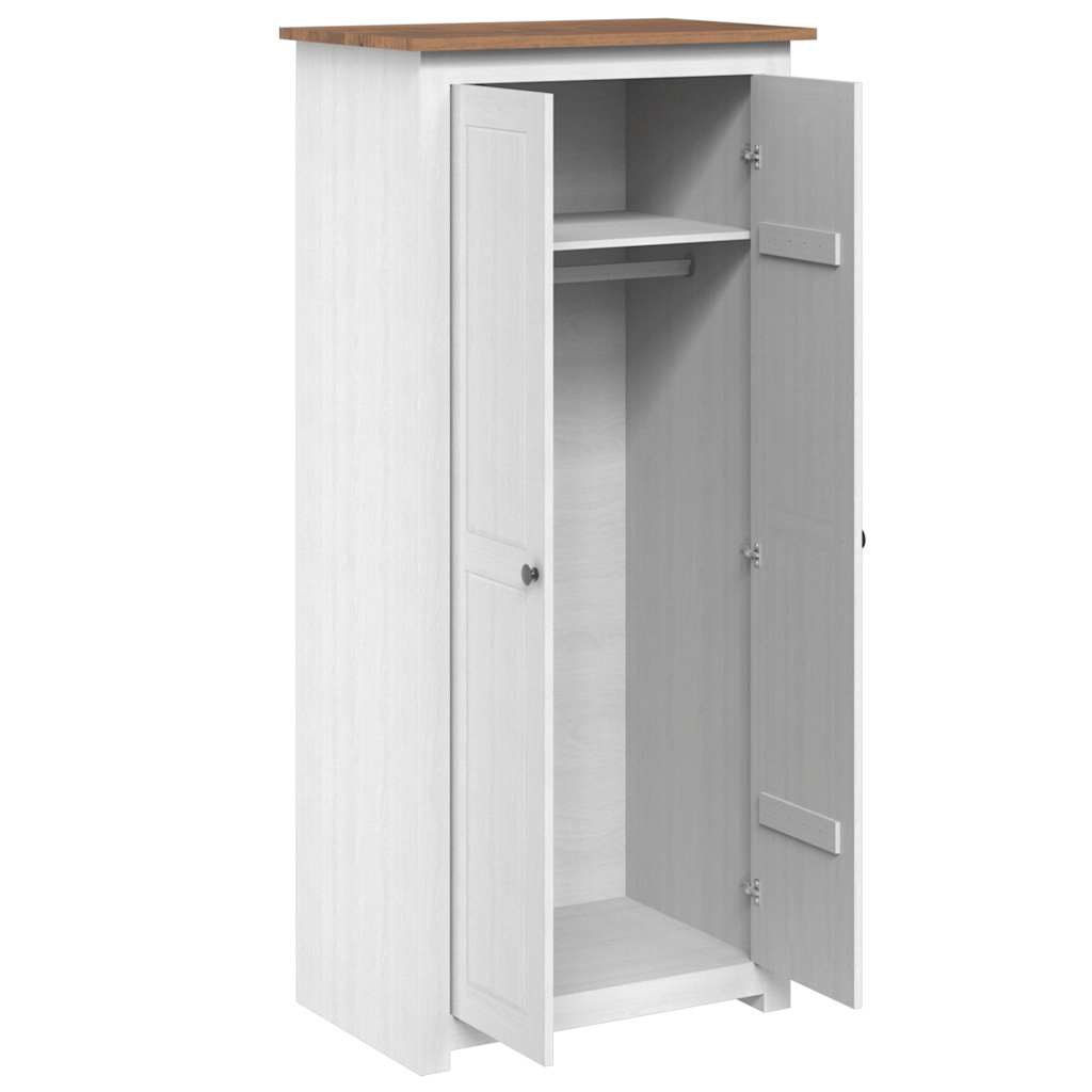 vidaXL Wardrobe | White | Solid Pine Wood | Medium | Storage | Wardrobe 4