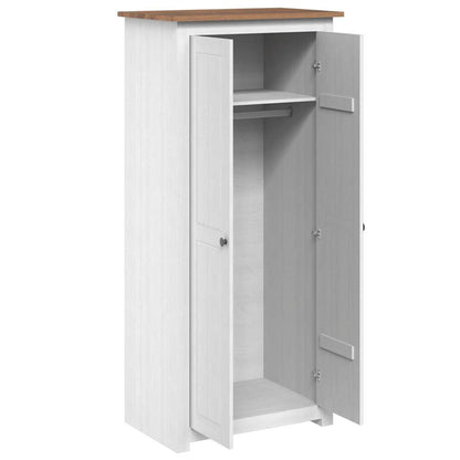 vidaXL Wardrobe | White | Solid Pine Wood | Medium | Storage | Wardrobe 4