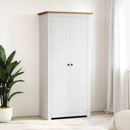 vidaXL Wardrobe | White | Solid Pine Wood | Medium | Storage | Wardrobe 1