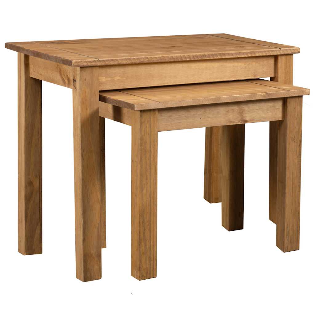 vidaXL Nesting Table | Set of 2 | Natural | Solid pine wood 1