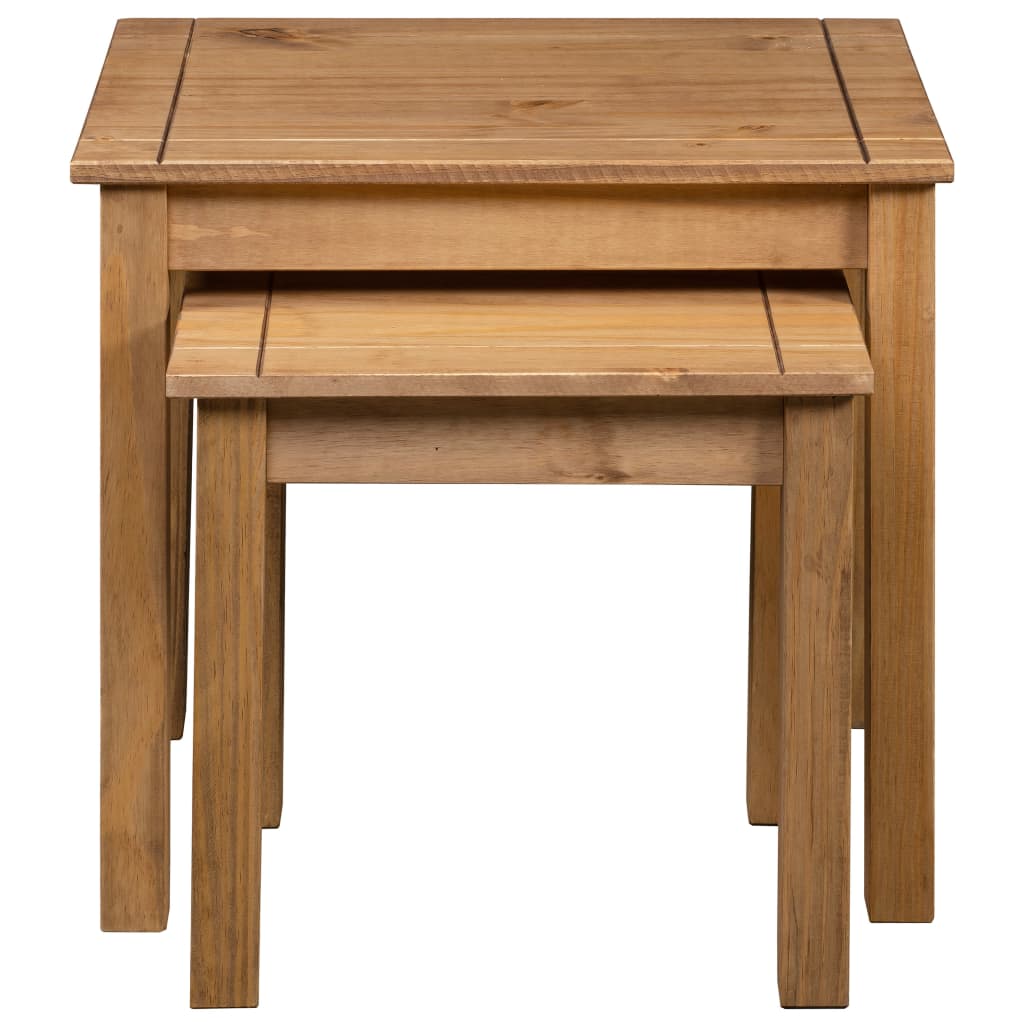 vidaXL Nesting Table | Set of 2 | Natural | Solid pine wood 4