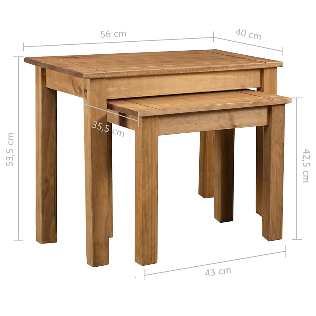 vidaXL Nesting Table | Set of 2 | Natural | Solid pine wood 6