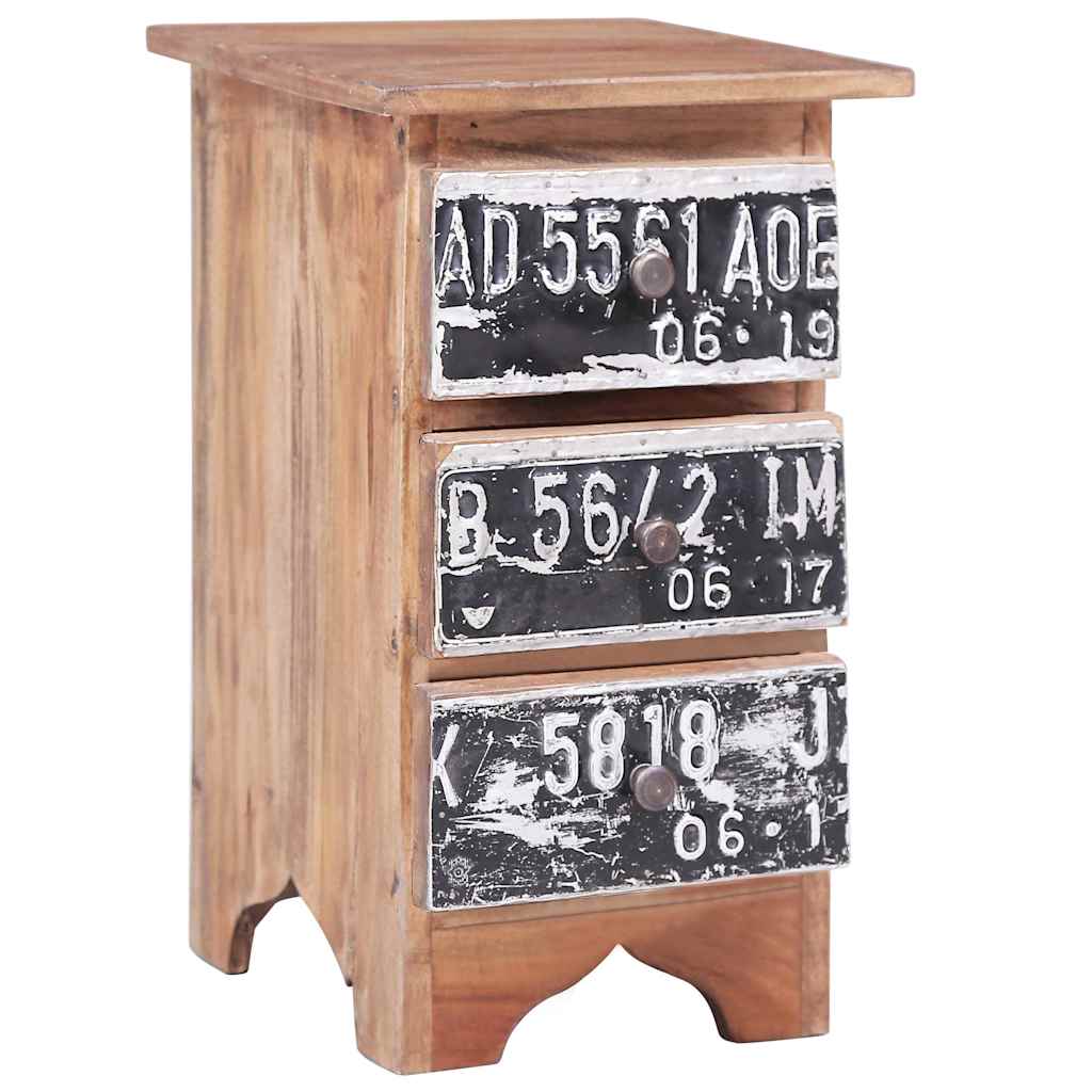 vidaXL Bedside Cabinet | Natural mahogany | Solid mahogany wood, iron 1