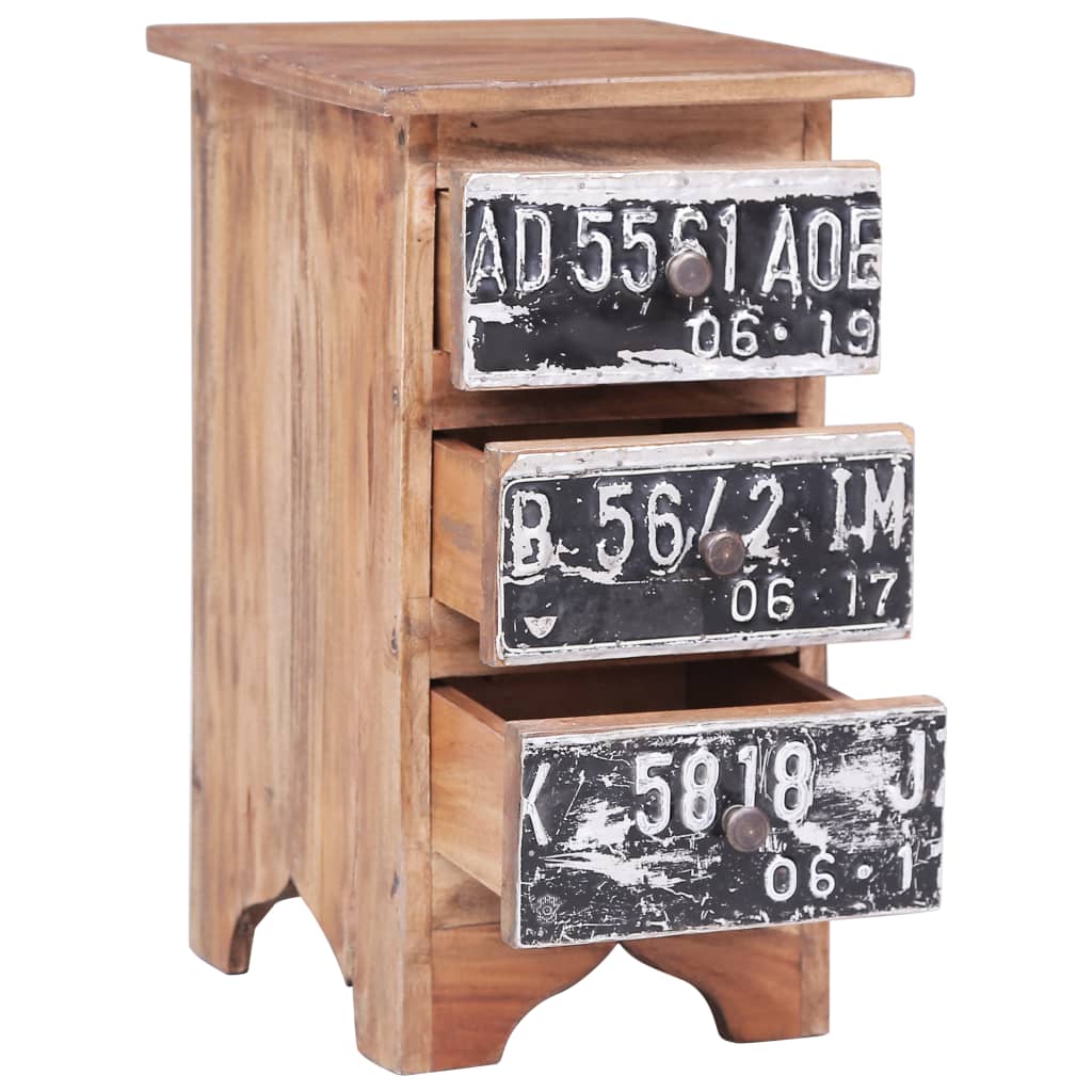 vidaXL Bedside Cabinet | Natural mahogany | Solid mahogany wood, iron 2
