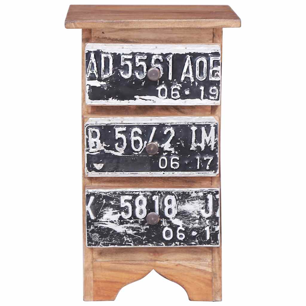 vidaXL Bedside Cabinet | Natural mahogany | Solid mahogany wood, iron 3