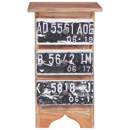 vidaXL Bedside Cabinet | Natural mahogany | Solid mahogany wood, iron 3