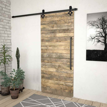 vidaXL Sliding Door SKIEN Hardware Kit 200 cm Steel Black 3