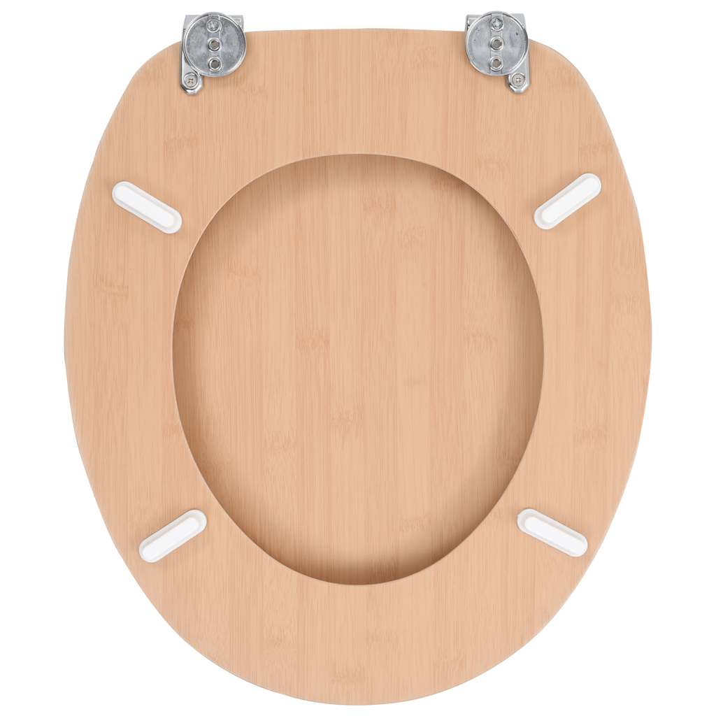 vidaXL WC Toilet Seats 2 pcs with Lids MDF Bamboo Design 6
