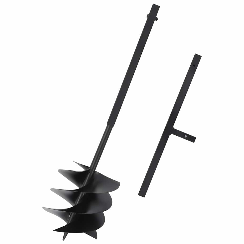 145258 vidaXL Ground Drill with Handle 250 mm Steel Black 1