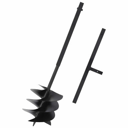 145258 vidaXL Ground Drill with Handle 250 mm Steel Black 1