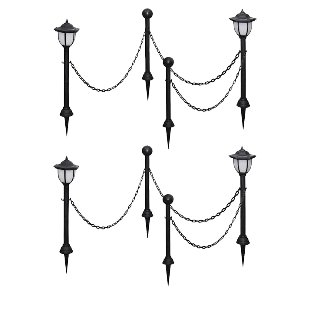 vidaXL Garden Lamp | Set of 4 | Black, Cool White | Tough plastic, PP material 1