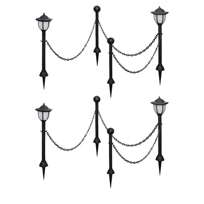 vidaXL Garden Lamp | Set of 4 | Black, Cool White | Tough plastic, PP material 1