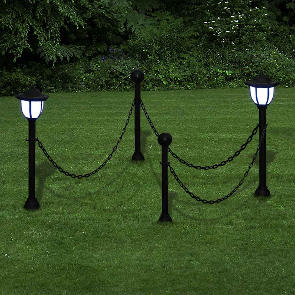vidaXL Garden Lamp | Set of 4 | Black, Cool White | Tough plastic, PP material 2