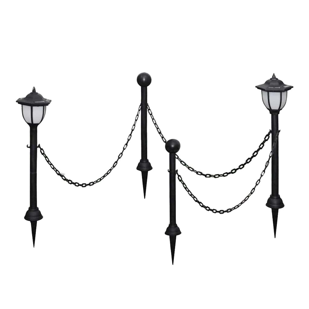 vidaXL Garden Lamp | Set of 4 | Black, Cool White | Tough plastic, PP material 3