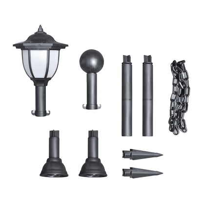 vidaXL Garden Lamp | Set of 4 | Black, Cool White | Tough plastic, PP material 4
