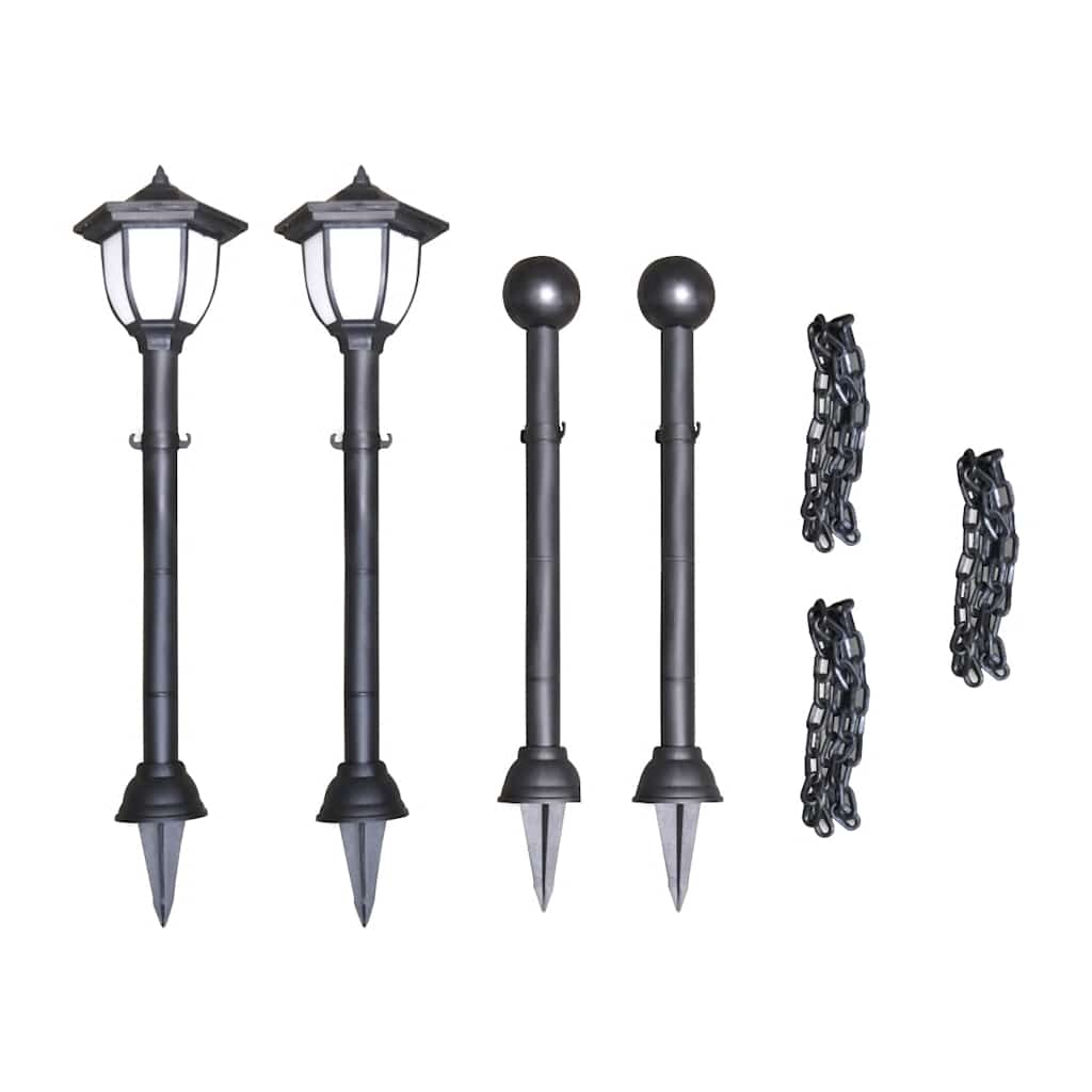 vidaXL Garden Lamp | Set of 4 | Black, Cool White | Tough plastic, PP material 5