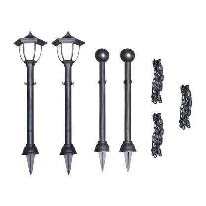vidaXL Garden Lamp | Set of 4 | Black, Cool White | Tough plastic, PP material 5