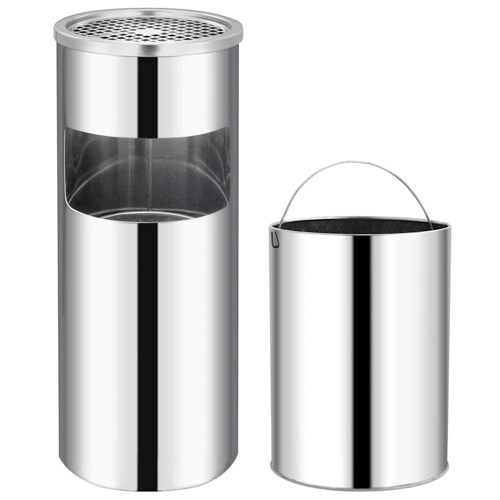 vidaXL Ashtray Dustbin 30 L Stainless Steel 1