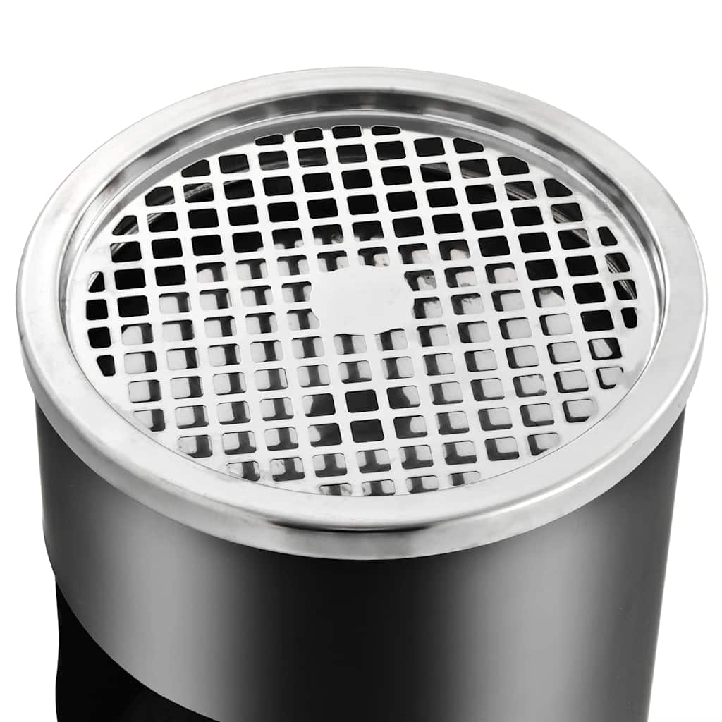 vidaXL Ashtray Dustbin 30 L Steel Black 4