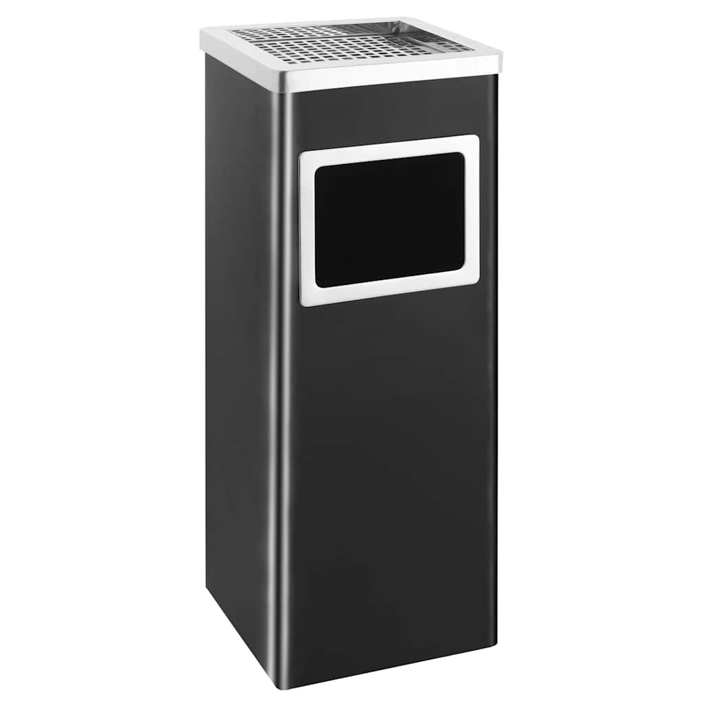 vidaXL Ashtray Dustbin 36 L Steel Black 1