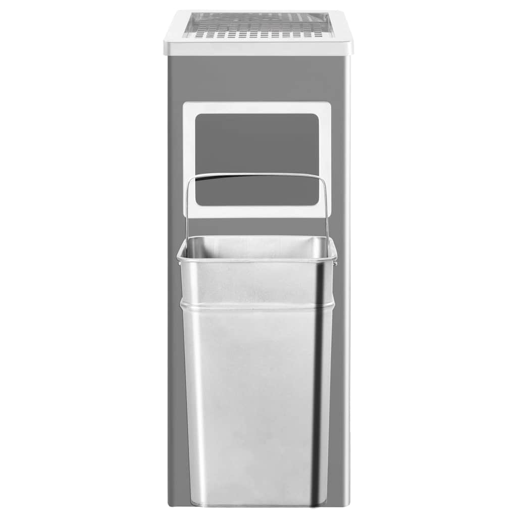 vidaXL Ashtray Dustbin 36 L Steel Black 3