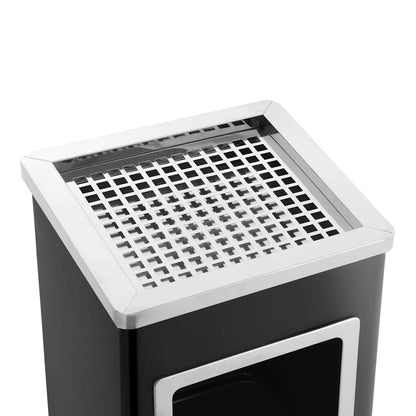 vidaXL Ashtray Dustbin 36 L Steel Black 5