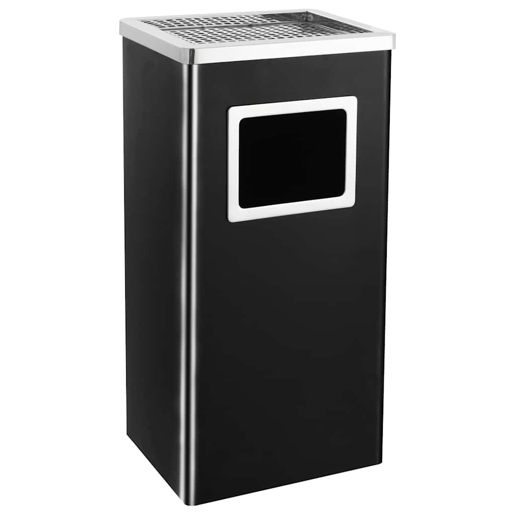 vidaXL Ashtray Dustbin 45 L Steel Black 1