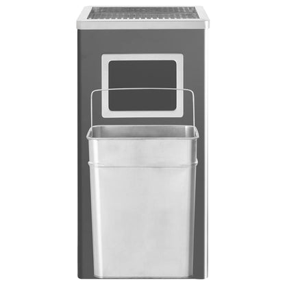 vidaXL Ashtray Dustbin 45 L Steel Black 4