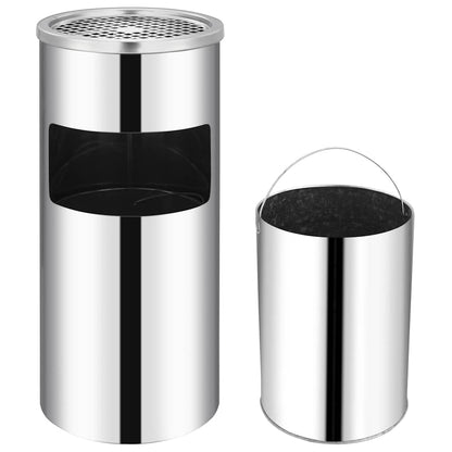 Wall Ashtray Dustbin Steel 26 L Silver
