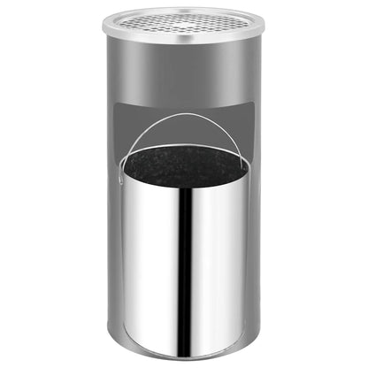 vidaXL Wall Ashtray Dustbin Steel 26 L Black 4