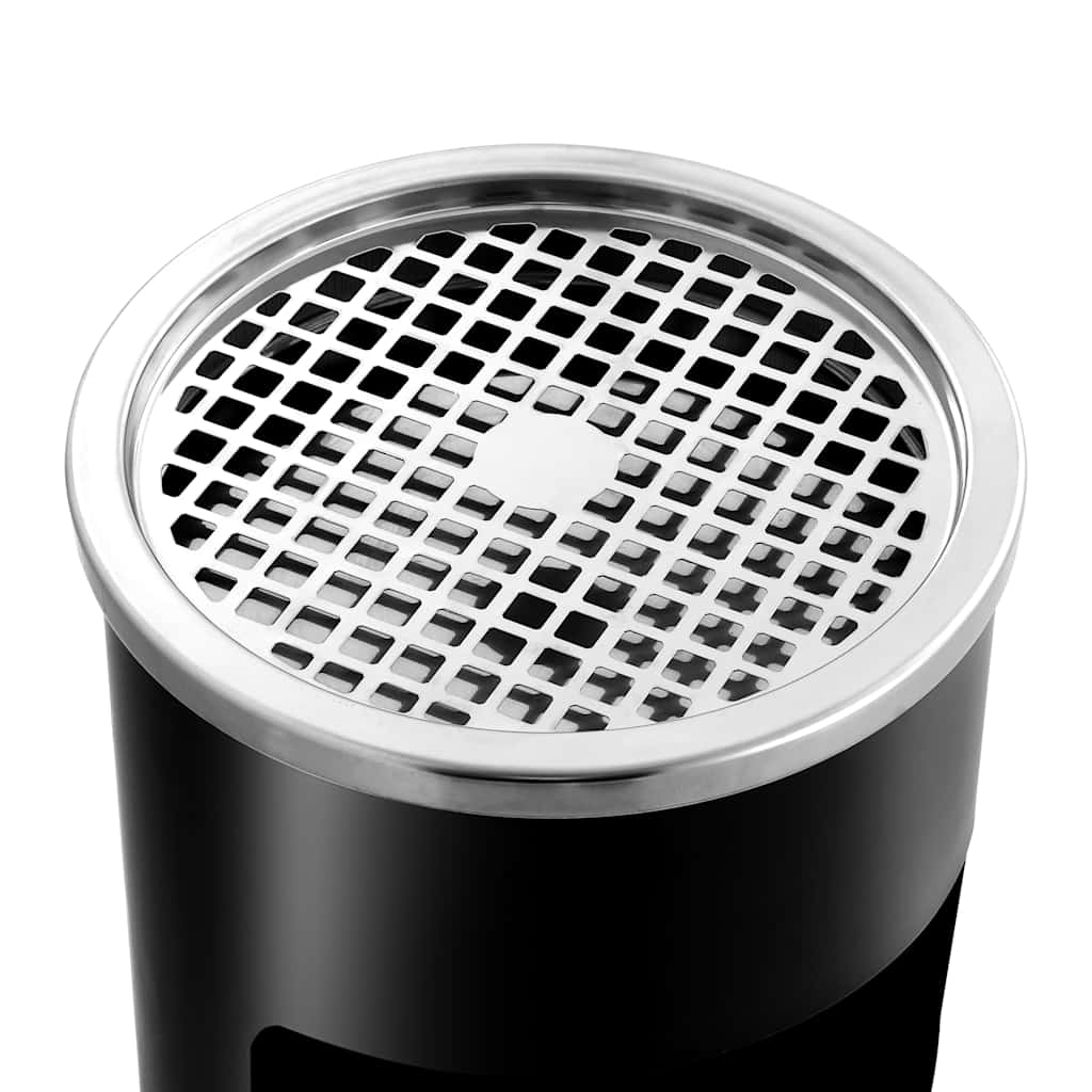 vidaXL Wall Ashtray Dustbin Steel 26 L Black 5