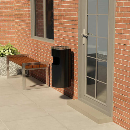 vidaXL Wall Ashtray Dustbin Steel 26 L Black 1