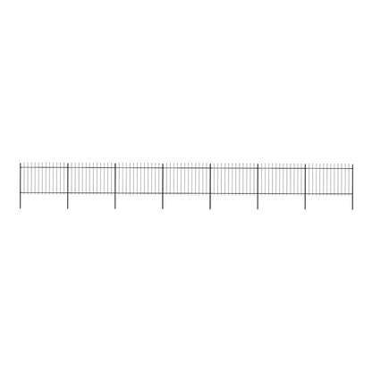 Garden Fence with Spear Top Steel 337x120 cm Black 1172 cm