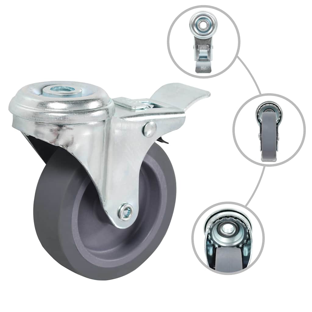 vidaXL 12 pcs Bolt Hole Swivel Casters 75 mm 4