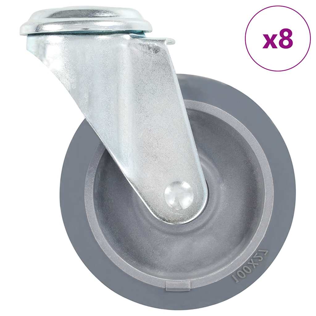vidaXL 8 pcs Bolt Hole Swivel Casters 100 mm 1