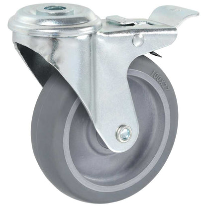 vidaXL 8 pcs Bolt Hole Swivel Casters 100 mm 3