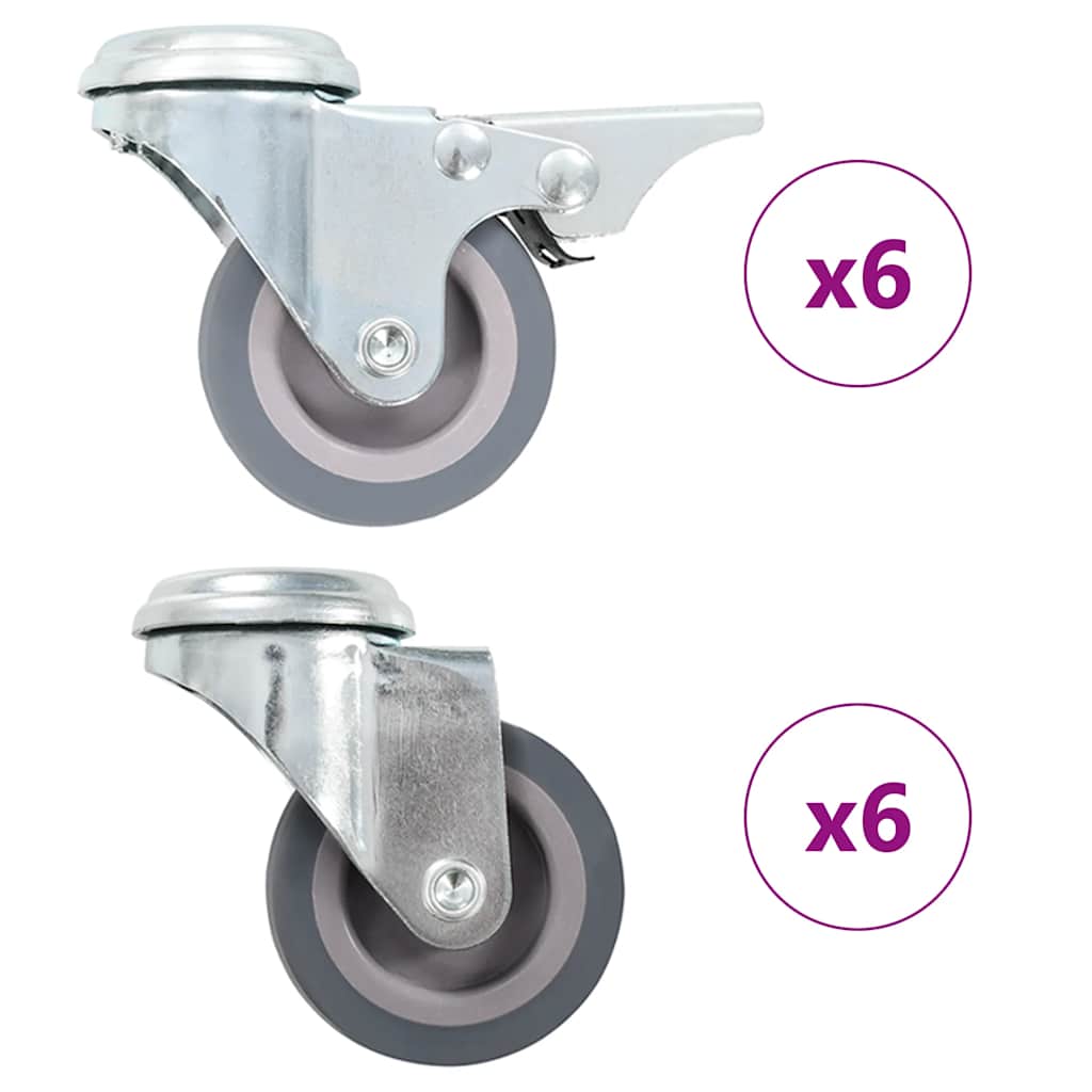 vidaXL 12 pcs Bolt Hole Swivel Casters 50 mm 1