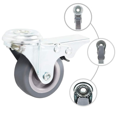 vidaXL 12 pcs Bolt Hole Swivel Casters 50 mm 6