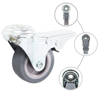 vidaXL 16 pcs Bolt Hole Swivel Casters 50 mm 2