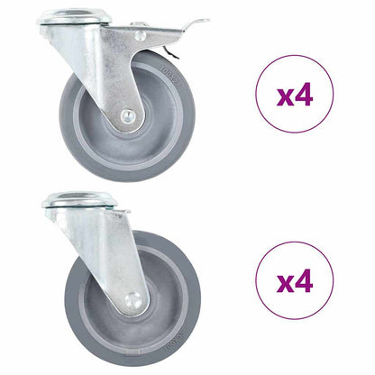 vidaXL 8 pcs Bolt Hole Swivel Casters 100 mm 1