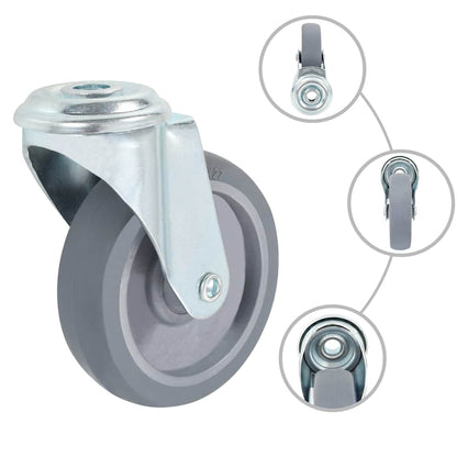 vidaXL 8 pcs Bolt Hole Swivel Casters 100 mm 2