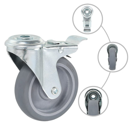 vidaXL 8 pcs Bolt Hole Swivel Casters 100 mm 3