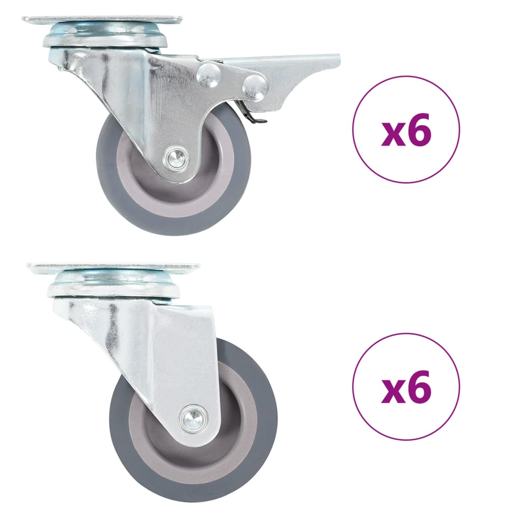 vidaXL 12 pcs Swivel Casters 50 mm 1