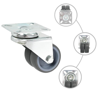 vidaXL 12 pcs Twin-wheel Swivel Casters 50 mm 3