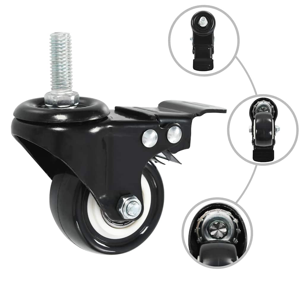 vidaXL 16 pcs Swivel Casters with Brakes 50 mm 2