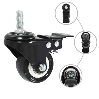 vidaXL 16 pcs Swivel Casters with Brakes 50 mm 2