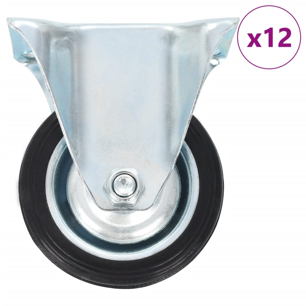 vidaXL 12 pcs Fixed Casters 75 mm 1