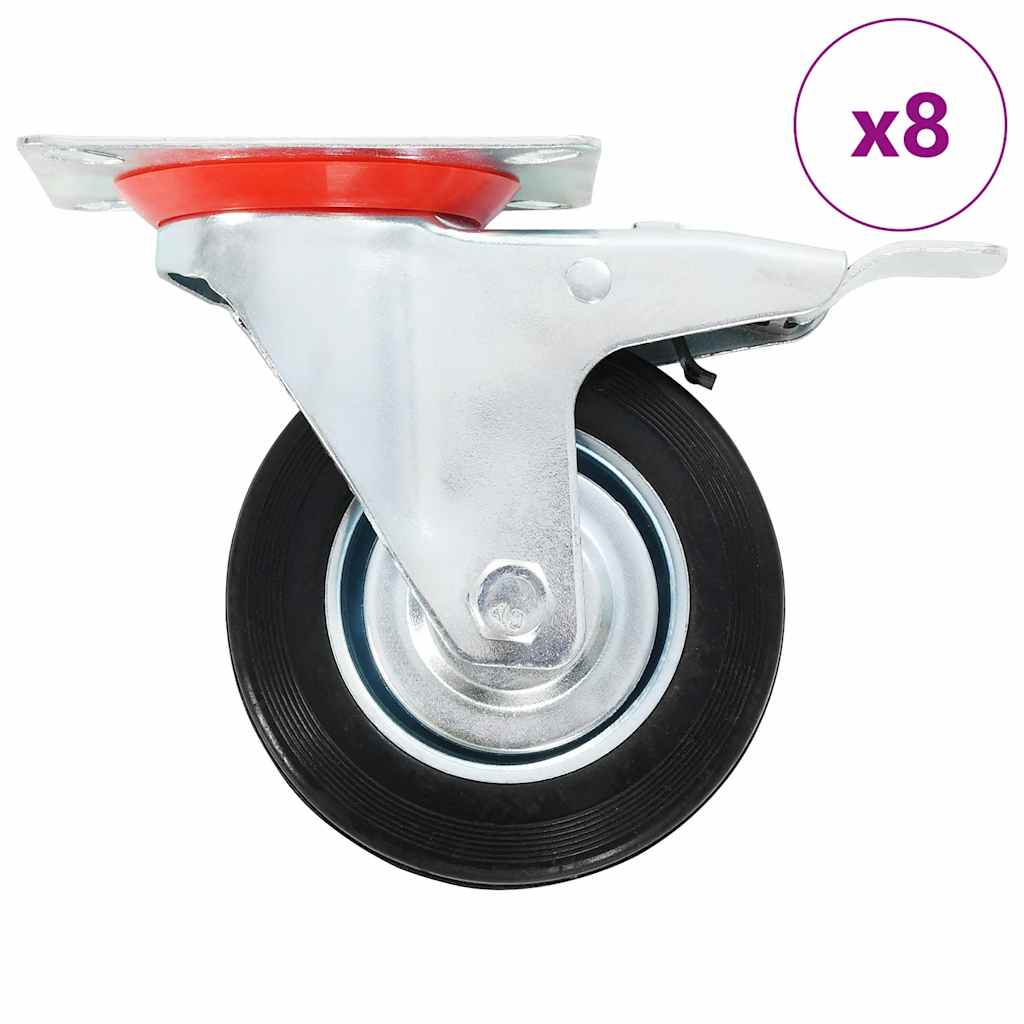 vidaXL 8 pcs Swivel Casters 100 mm 1