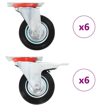 vidaXL 12 pcs Swivel Casters 100 mm 1