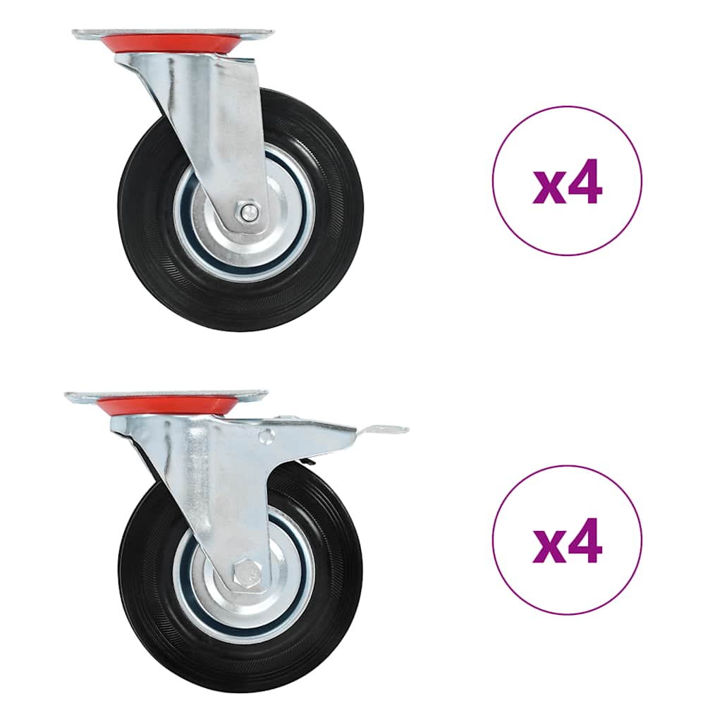vidaXL 8 pcs Swivel Casters 125 mm 1